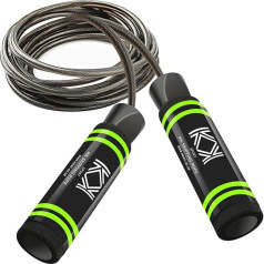 KK Speed Skipping Rope Greitasis šokinėjimo lynas Be susipainiojimo greitasis šokinėjimo lynas, skirtas fitneso treniruotėms, riebalų deginimo pratimams, boksui, tonizavimui, kardio treniruotėms ir kt. Reguliuojama šokdynė suaugusiems vyrams ir m