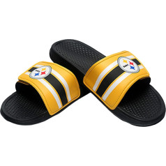 FOCO vyriški NFL komandos logotipas Sport Legacy Stripe Slide Sandalai, Black Legacy Stripe