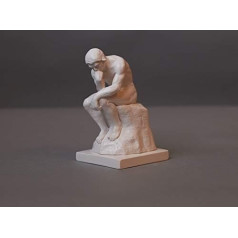Der Denker nach Auguste Rodin, skulptūra iš aukštos kokybės zelano, rankų darbo, pagaminta Vokietijoje, biustas baltos spalvos, 14 cm