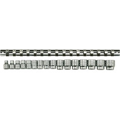 Teng M3816 Schraubendrehereinsatz-Set mit Klemmplatte, metrinis, 3/8 Zoll (95 mm), 16 dalių
