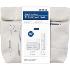 KORRES GREEK YOGHURT veido priežiūros rinkinys Hydration Must-Haves Original Size Set with Eye Gel 15 ml + Probiotic Gel Cream 40 ml