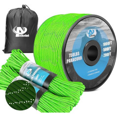 Aystkniet Paracord 750 virvė 31 m / 62 m / 152 m x 4 mm, 11 šerdies gijų apyrankei, švinukui, apykaklei, įvairios paskirties virvei, išgyvenimo virvei, parašiuto virvei Maksimali apkrova 340 kg