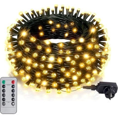 Hzitcigm 30 m Kalėdų dekoratyviniai pasakų žibintai, 300 LED šiltai baltos spalvos pasakų žibintai Kalėdų eglutės žibintai su 8 režimais Žalias kabelis IP44 Vandeniui atsparus Kalėdų apšvietimo maitinimo pasakų žibintai, skirti vidaus pa