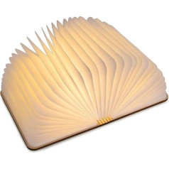 YUANJ Medinis sulankstomas knygų šviestuvas - magnetinė LED lemputė - dekoratyvinis šviestuvas, stalinis šviestuvas su 880 mAh akumuliatoriumi - šilta šviesa, pakankamai ryški skaitymui - ideali dovana