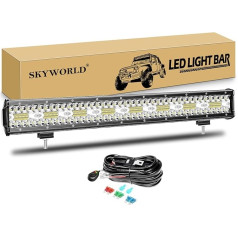 SKYWORLD LED darbinių žibintų juosta 59 cm 480 W LED žibintas 12 V 24 V darbinis žibintas papildomas žibintas su laidų jungtimi automobiliui visureigiui, vilkikui, sunkvežimiui, visureigiui, UTV, keturračiui