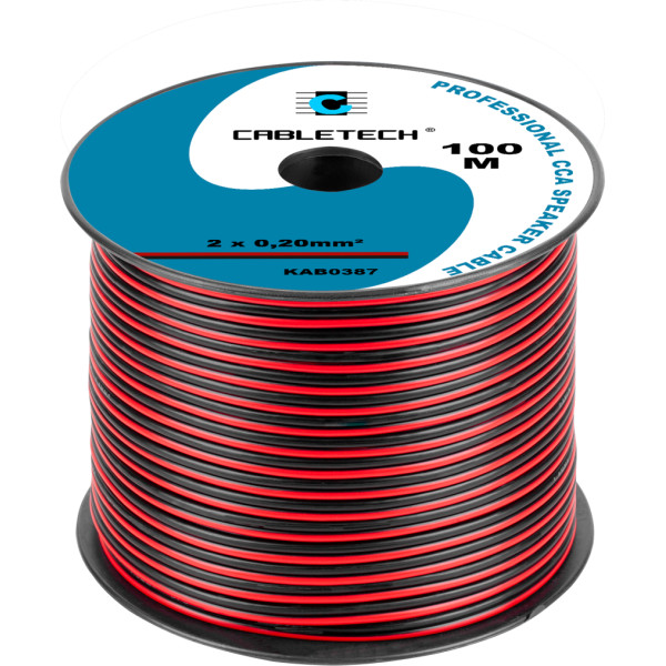 CCA garsiakalbio kabelis 0,20 mm juodas/raudonas
