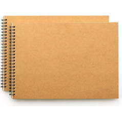2 x A4 formato kraštovaizdžio sąsiuviniai su spirale 100 puslapių (50 lapų), 170 gsm baltas kasetinis popierius