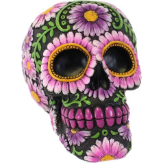 Violetinės gėlės Candy Skull pinigų dėžutė