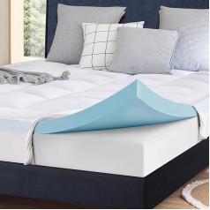 ELEMUSE Gel Topper H4 Memory Foam Mattress Topper 140 x 200 cm su skalbiamu užvalkalu, 7 cm aukščio čiužinio viršutinis sluoksnis, skirtas Box Spring Bed Support Foam Breathable Pressure Distribution
