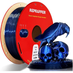 RepRapper Glitter Black Blue Gradient 3D spausdintuvo gija, graži spalva keičianti 1,75 šilko PLA, dvispalvė 1 kg PLA gija (2,2 kg), spalvų kaita 3D spausdintuvams, 3D spausdinimo gija 3D spausdintuvams