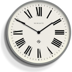 NEWGATE® Itališkas sieninis laikrodis su skaičiumi trys - apvalus laikrodis - virtuvės laikrodis - svetainės laikrodis - biuro laikrodis - modernus korpusas - romėniški skaitmenys - stoties laikrodis (pilka)