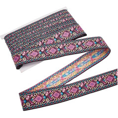 MAYJOYDIY 10 jardų etninio stiliaus juosta 1,6 colio pločio derliaus žakardinė juosta Siuvinėta austinė juosta Boho persų sienos drabužių krepšys apdaila amatai namų dekoro pasidaryk pats