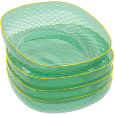 Zopnny 4 vnt Dekoratyvinis plastikinis vaisių krepšelis Virtuvės dubuo žalias