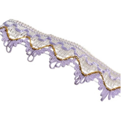 5 jardai poliesterio apdailos siuvimo nėrinių, trikampio formos nėrinių, nėrinių apdailos laido, pintos nėrinių juostelės, skirtos siuvimo amatams, užuolaidoms, pagalvių užvalkalams, sofos užvalkalams, 4 cm pločio, šviesiai violetinės spal