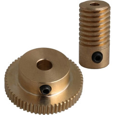 Yibuy 0,3 cm Bohrung ID 0,5 Modulus Messing Schneckenwelle mit 60 Zähnen Schneckenrad