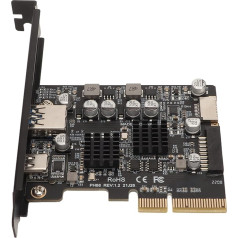 Annadue PCIE USB 3.2 kortelė, palaiko USB 3.2 GEN2 10Gb/s C tipo priekinę E tipo išplėtimo kortelę PCIE USB adapteris, skirtas 