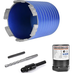 M16 turbininis deimantinis gilintuvas 82 mm su šešiakampiu | 95 mm naudingas ilgis | 6 deimantiniai segmentai | Deimantinis grąžtas su centravimo grąžtu, skirtas betonui, mūrui, plytoms, akmens masės plytoms, tinkui, gipsui