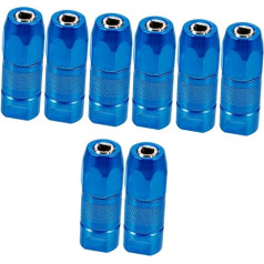 ULTECHNOVO Pack of 8 Grease Gun Joint Grease Gun Hose Heavy Flat Nozzle Blue Grease Gun Connection Priedai tepimo pistoleto tepalo purkštuvui Oil Injector Replacement Nozzle Grease Tip Iron Steel