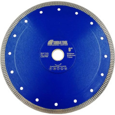 SHDIATOOL Deimantinis pjovimo diskas 230 mm x akių turbininis pjūklas Plytelių marmuras Keraminis porcelianas