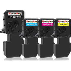 HenceBuy TK5230 Toneris suderinamas su Kyocera TK-5230, skirtas Ecosys P5021cdn Toner M5521cdw M5521cdn P5021cdw P5021 M5521 TK-5230K TK-5230 TK-5230C TK-5230C TK-5230 00Y TK-5 230M (Juoda, žydra, geltona)