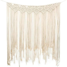 Macrame sienos kabo dekoracijos Rankų darbo medvilnės audimo gobelenas Bohemiška sienų apdaila Gobelenas durų užuolaida gyvenamasis kambarys miegamasis vestuvių vestuvių namų apdaila 115 x 100 cm