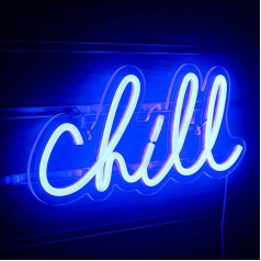 Chill Light Reklama Mėlyna LED ženklas Chill Neon sienos šviesos raidės Neon ženklas sienų apdaila Neon šviesos miegamojo baras viešbutis žaidimų kambarys