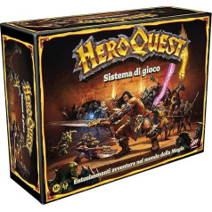 Hasbro Gaming - Avalon Hill, Heroquest, nuotykių žaidimas Fantasy Dungeon Crawler stiliumi su daugiau nei 65 miniatiūromis, nuo 14 metų, 2-5 žaidėjams (itališka versija), F2847803, įvairiaspalvis