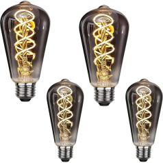 Y.W šviesa E27 Edisono kaitinamoji lemputė 6 W Dimmable 2700 K Warm White Dekoratyvinė nuotaikos šviesa ST64 Derliaus lemputė Dūminio stiklo antikvarinis vyniojimo apšvietimas nostalgijai Retro šviesa namuose Kavinė Baras