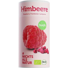 BUAH® liofilizuotos ekologiškos džiovintos avietės, aviečių traškučiai kaip užkandis, skirti dribsniams ir desertams, idealus saldainių pakaitalas, veganiški ir be pridėtinio cukraus, 120 g