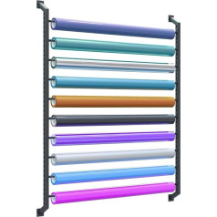 Wandmontiertes Lagerregal für Vinyl, Metallregal, robustes Vinyl-Aufbewahrungswerkzeug, Halter für Schilder- und Bannermaterial, Organizer für Stoffspulen, praktischer Bastelständer, 10/20 Rollen