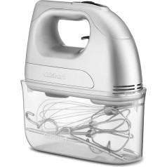 Cuisinart Power Advantage 7 greičių rankinis maišytuvas | Šluotelė | Tešlos kablys | Nerūdijančio plieno šluotelė | 7 greičiai | 200 W variklis | Prisegamas dėklas | Elektrinis rankinis maišytuvas visiems