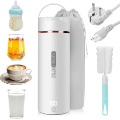 Mažas elektrinis kelioninis virdulys, 450 ml mini virdulys su 6 temperatūros nustatymo lygiais, mažas nešiojamas virdulys, 316 kelioninis virdulys stovyklavimui, arbatai, kavai