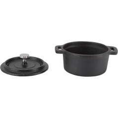 Dvigubas olandiškas puodas su dvigubu dangčiu (skersmuo: 10 cm), ketaus puodas su dangčiu iš ketaus (storas, su ergonomiška rankena), izoliuotas ketaus puodas su dangčiu iš ketaus