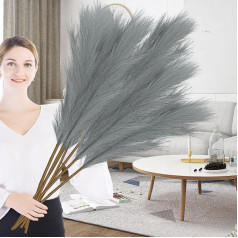 Duscdesp Dirbtinė pampų žolė, 110 cm, 6 vienetai, didelė pampų žolė, pūkuota dirbtinė pampų žolė, džiovinta aukšta pampų žolė grindų vazoms, pampų žolė vestuvėms, svetainei, miegamajam
