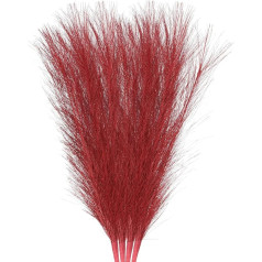 apsirūpinimo žemėlapis Dirbtinė pampų žolė Maža 45 cm dirbtinė pūkuota pampų žolė 7 šakos Dirbtinis vazos užpildas namų biurui Vaza Vestuvių dekoracijos Raudona 4 pakuotė