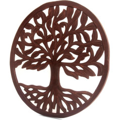 Sudėtingai rankų darbo dekoratyvinis medinis sieninis skydelis, kabantis skulptūros statula Plaque Art Home Living Room Office Decor Accent Designer Boho Farmhouse Tree of Life Decor