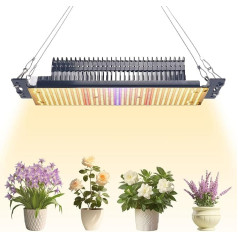 300 W viso spektro LED augalų lempa, šiltesnės baltos spalvos LED auginimo lempos, atnaujinta PPFD 800 μmol/s/㎡ auginimo šviesa kambariniams augalams, sodinukams, sodui, gėlėms