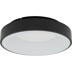 Licht-Erlebnisse URGGAS LED lubų šviestuvas Metalinis juodas baltas vonios kambario prieškambaris Skersmuo 38 cm Mažas 32 W 2600 lm 3000 K šilta balta Apvalus paprastas mažas atspindys Namų lubų šviestuvas Virtuvė