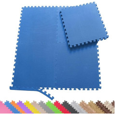 Sporttrend 24® 18 apsauginių kilimėlių + 36 kraštų detalių rinkinys, pasirinktos spalvos, 60 x 60 x 1 cm, 6,48 m², grindų apsaugos kilimėlis, sportinis kilimėlis, sporto kilimėlis, sporto salės kilimėlis, dėlionės kilimėlis, fitneso kilim