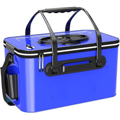 QINNIE Toolbox Tackle Box Fish Protection Bucket Foldable Multifunctional Integrated Moulding Container Thickened Live Fish Box Fish Bucket Fishing Accessories (mėlyna)