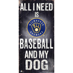 Fan Creations MLB Milwaukee Brewers beisbolo kamuolys ir mano šuo, komandos spalvos, 6 