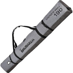 BRUBAKER Carver Performance Ski Bag Grey Black - Paminkštintas slidžių krepšys 1 porai slidžių ir lazdų - Atsparus plyšimui slidžių krepšys - 170 cm arba 190 cm