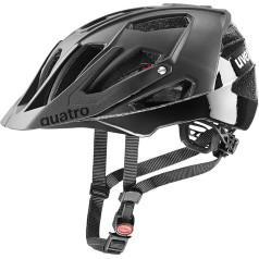 uvex quatro cc - Saugus MTB šalmas vyrams ir moterims - Individualus dydžio reguliavimas - Optimizuota ventiliacija - Visas juodas - 56-61 cm