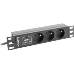 Maitinimo juostos stovas pdu 10 colių 1u 3x pl 2m 16a 230v pl juodas
