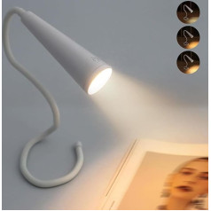 Nešiojama LED baterinė skaitymo lempa - begalinis lankstumas, 3 spalvos ir ryškumo lygiai, reguliuojamas apšvietimas, 1200 mAh USB įkraunama lempa, 