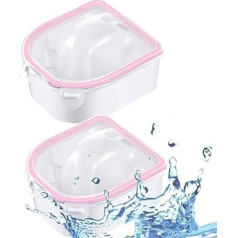 LIDOUK 2 vnt. nagų mirkymo dubenėlių Nail Art Hand Soak Off Bowl Warm Water Manicure Bowl Nail Spa Bowl Manikiūro įrankis (rožinis)
