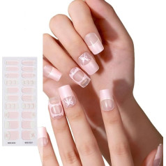 KAHDGSS Nagelfolien aus Gel, halbgehärtet, mit weichem, glänzendem Gel-Finish, langanhaltende Nagelfolien, Salon-Qualität, 20 Stück