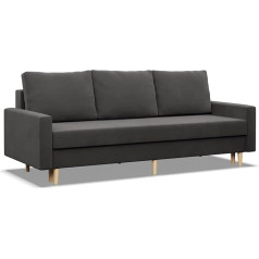 Mebligo - Sofa su miego funkcija ir tuščia lovos dėže, 212 cm pločio sofa su 3 sėdimomis vietomis, sofa lova su 