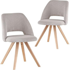 B&D Home Mary 11133-GRAU-2 Valgomojo kėdės, 2 vnt., Kėdės prie tualetinio stalo, virtuvės kėdės, minkštos kėdės virtuvei, svetainei, valgomajam, biurui, modernus kaimo namų dizainas, pilkos spalvos