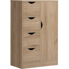 Homcom Komoda, medis, ruda, 54x29x83 cm